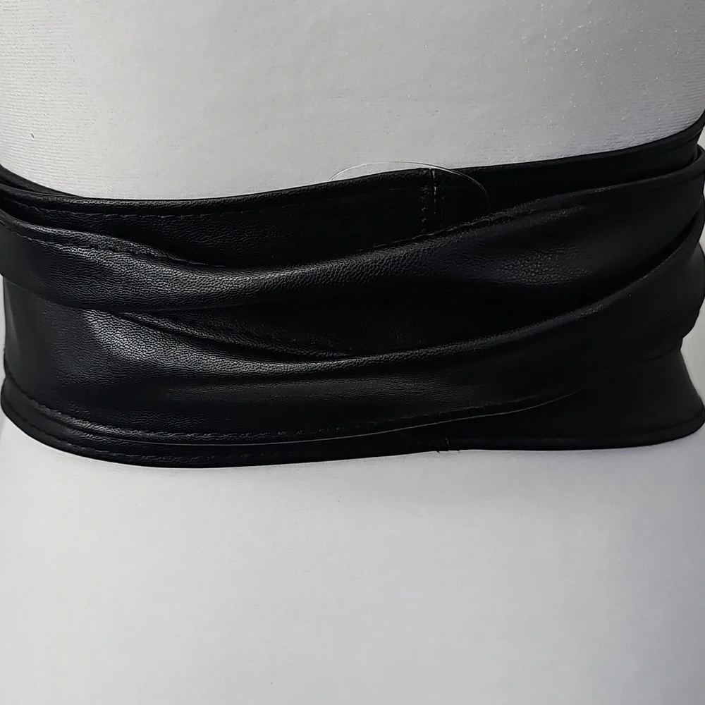 Black Rhinestone Wrap Obi Belt - Women Accessories